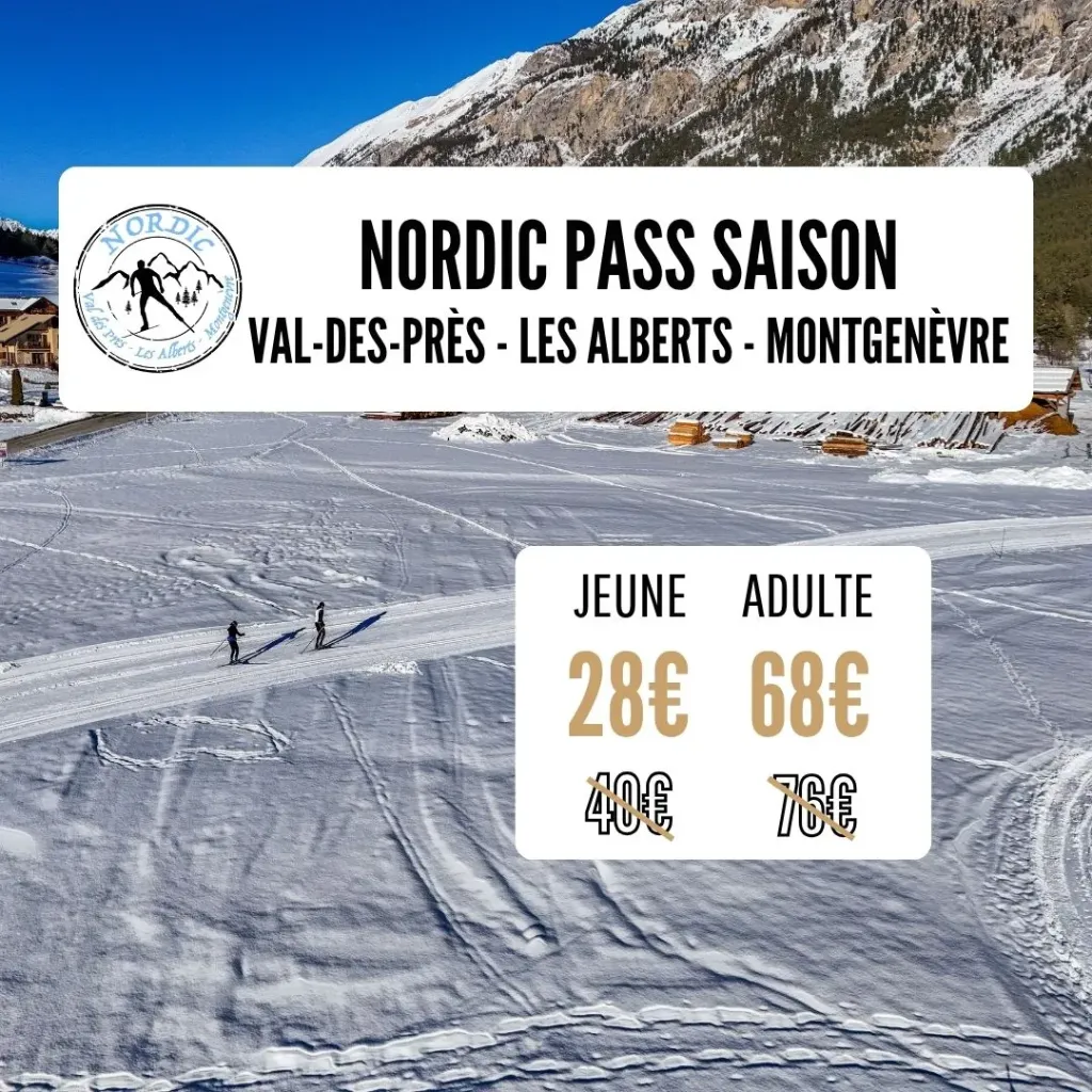 Nordic Pass | Val-des-Prés/Les Alberts + Montgenèvre Station | Saison (Adulte*)